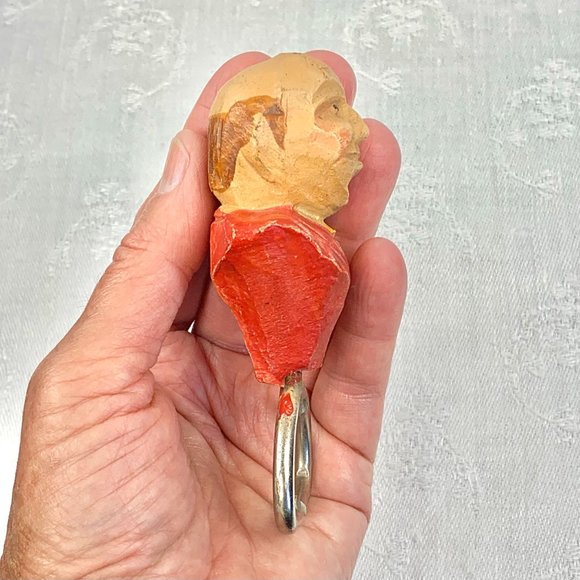 Vintage 1960's Hand Carved Resin Figural Bottle Opener/Church Key/Bar Ware - Picture 2 of 6